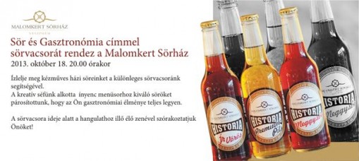   - Sör és Gasztronómia - Sörvacsora a Malomkert Sörházban
