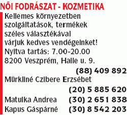   - Mürkliné Czibere Erzsébet - Női Fodrászat-Kozmetika